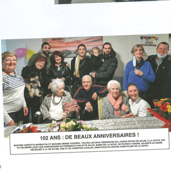 EHPAD le Rayon de Soleil Zoom sur deux anniversaires