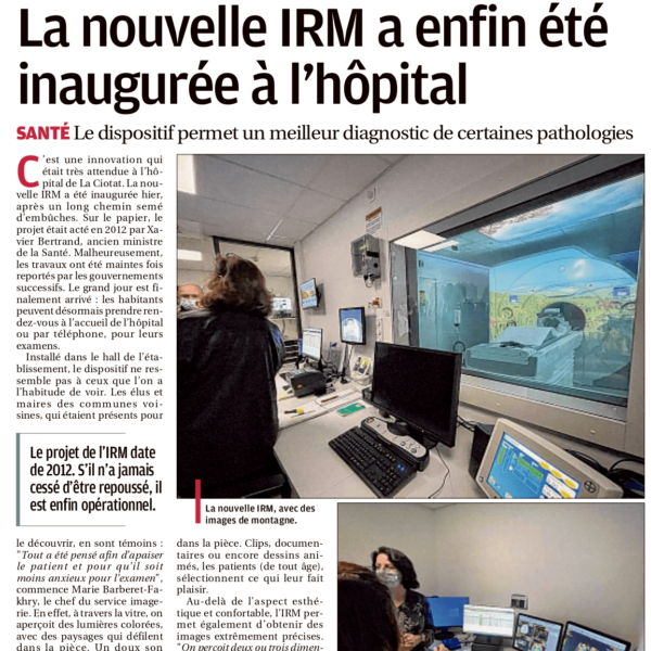  La nouvelle IRM a enfin été inaugurée à l'hôpital